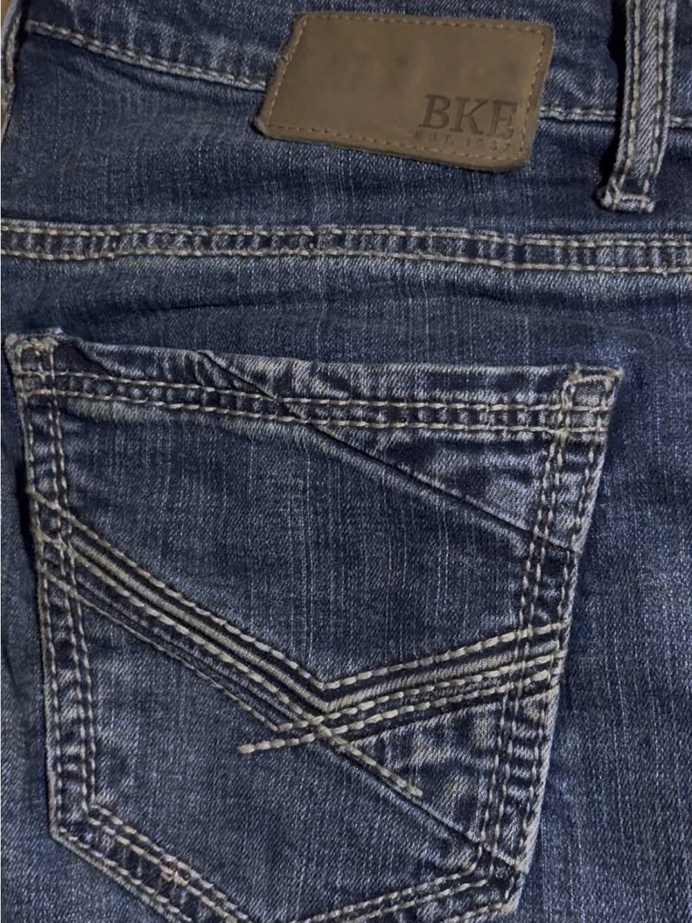 BKE Aiden Slim Straight Men's Jeans in Washed Dark Blue 30x34